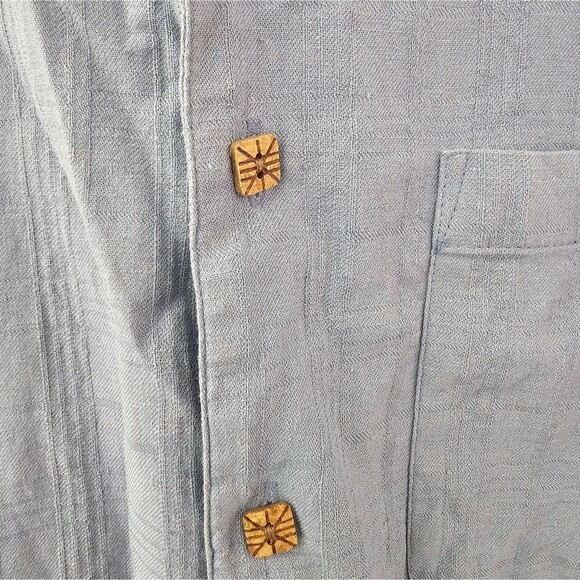 Boca Classics Island Wear Silk Cotton Camp Button Front Shirt Sz L Coastal Chic - Picture 5 of 14